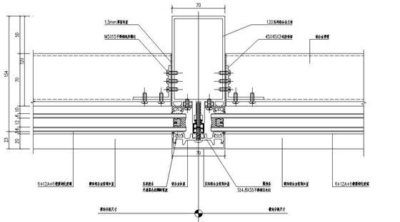 明框玻璃幕墻橫剖節(jié)點(diǎn)圖