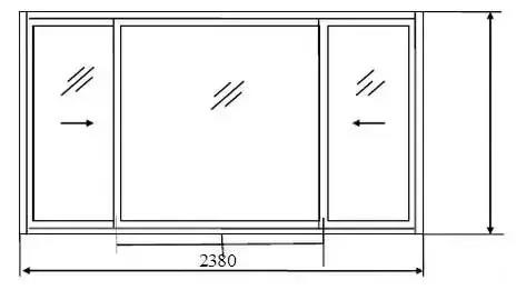 計(jì)算雙扇鋁合金推拉窗TLC1518的下料尺寸