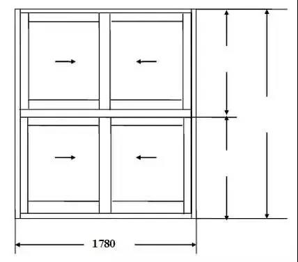 四扇推拉窗TLC1824的下料尺寸