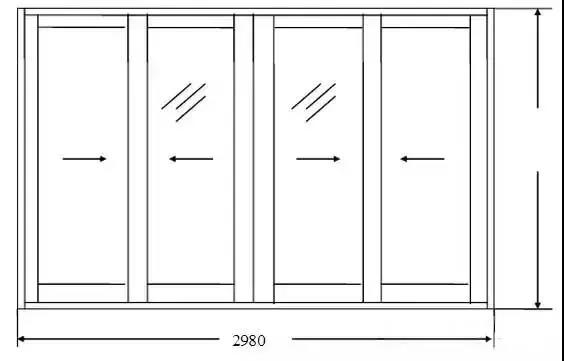 鋁合金推拉門LPM3021的下料尺寸