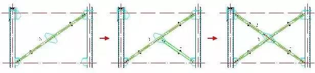 交叉式柱間支撐的吊裝順序