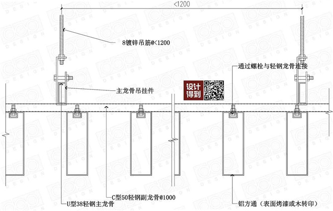 金屬方管格柵天花2